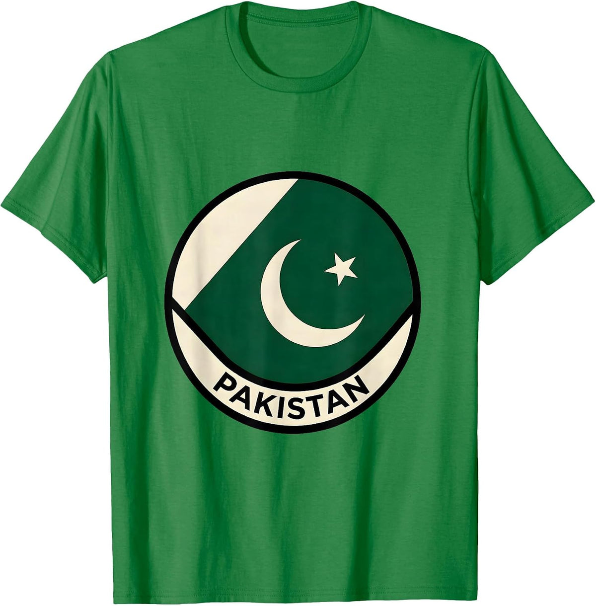 Men's Pakistan Bauhaus Modernist National Pride Cricket Fan T-Shirt - Kelly Green
