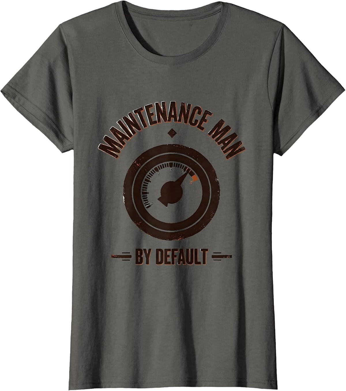 Women's Maintenance Man By Default Vintage HVAC Technician Workplace T-Shirt - Asphalt Grey