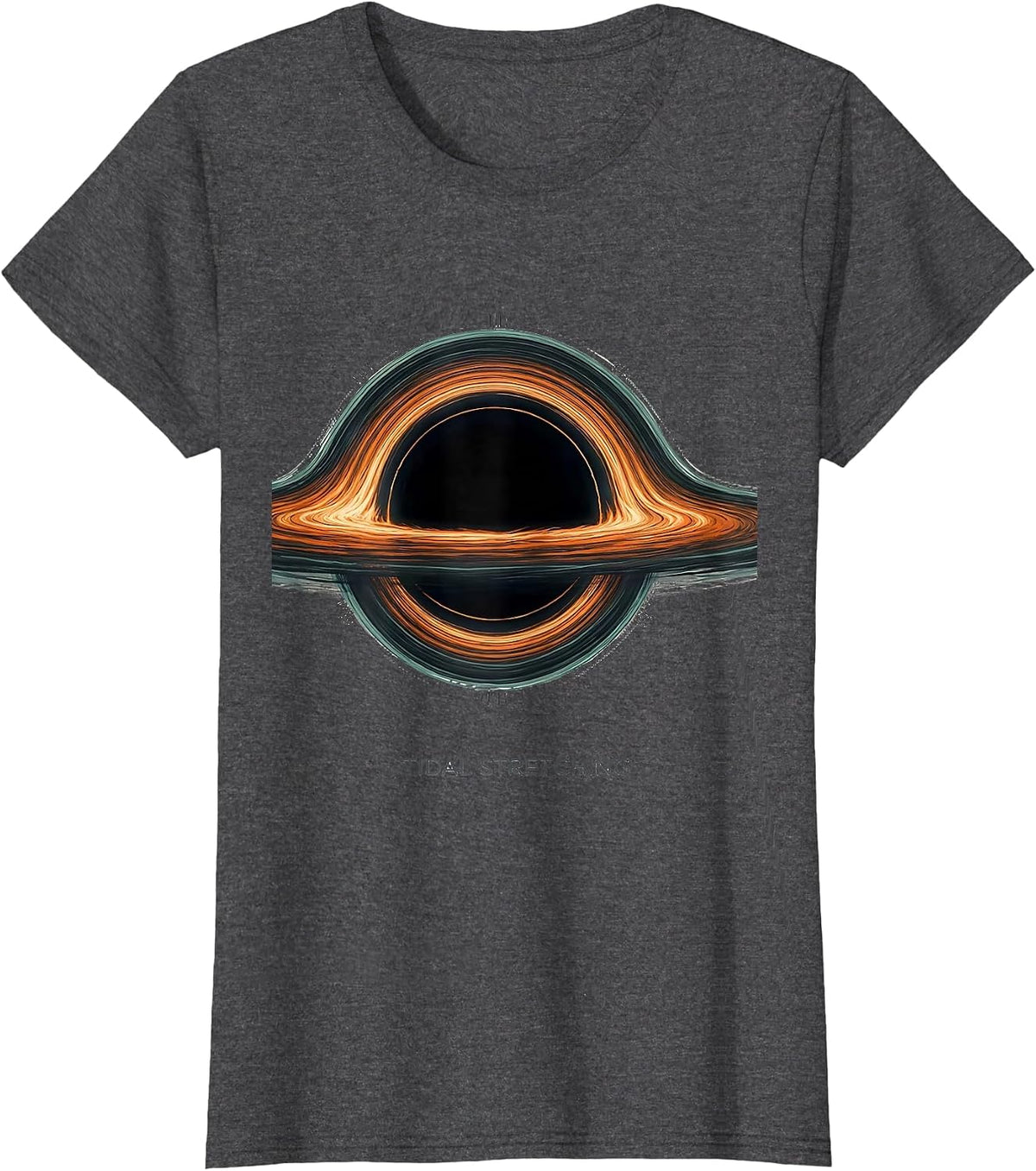 Women's Tidal Stretching Black Hole Astrophysics Science Graphic T-Shirt - Dark Heather Grey