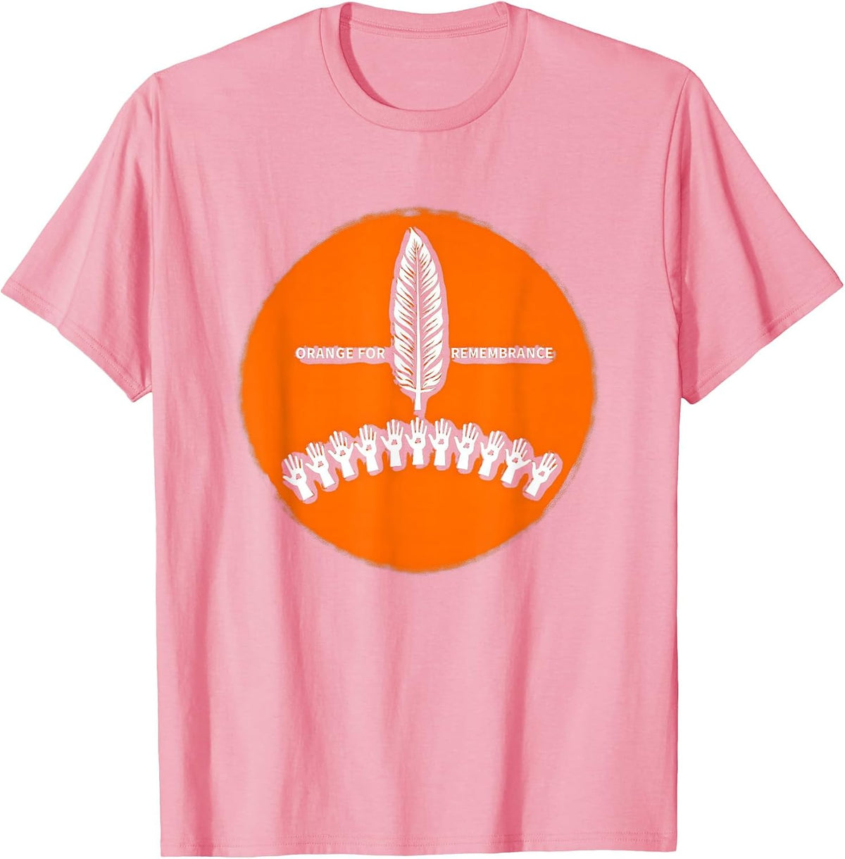 Native American & MMIW T-Shirt - Pink-orange Commemorative Tribute of Indigenous Unity