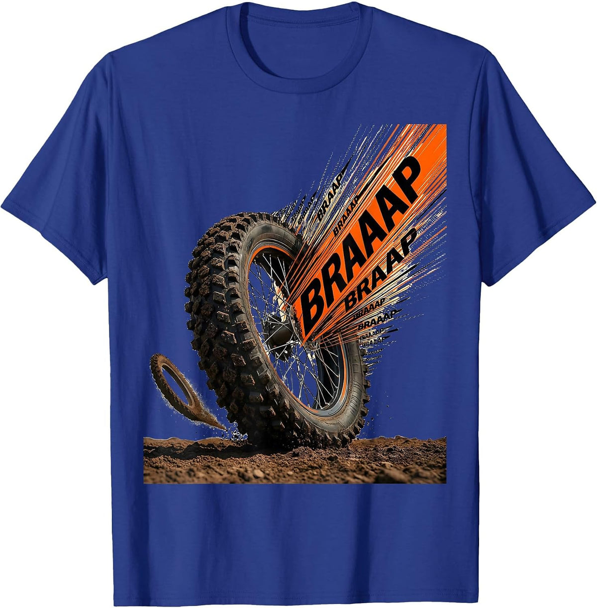 Braaap Futurist Dynamism Dirt Bike Motocross Rider Gift T-Shirt - Royal Blue