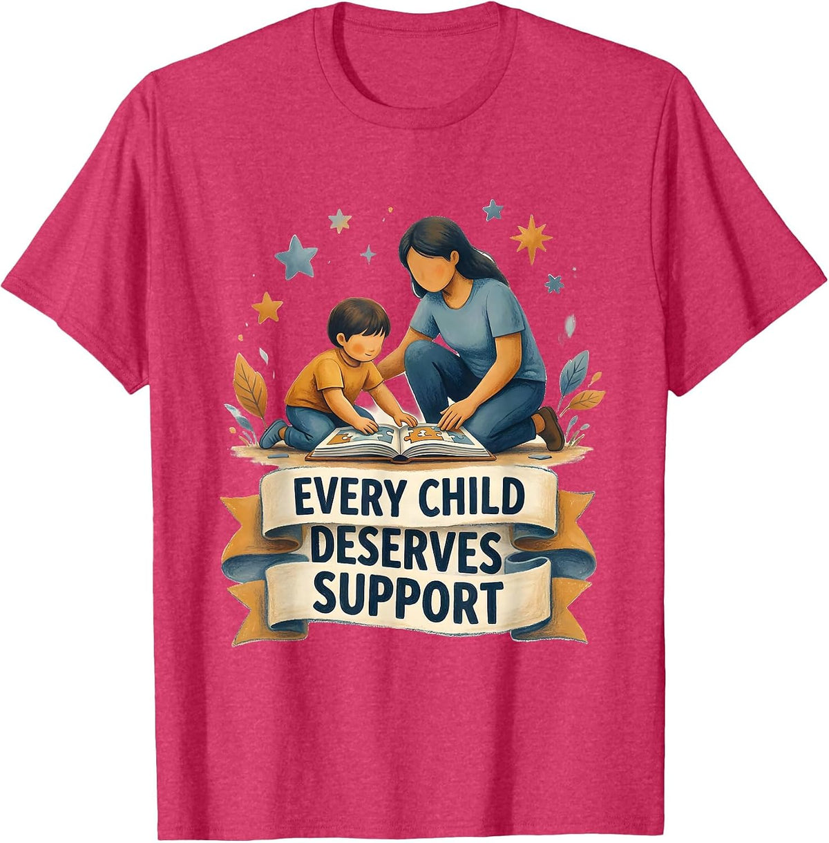 Every Child Deserves Support Paraprofessional T-Shirt - Red Heather