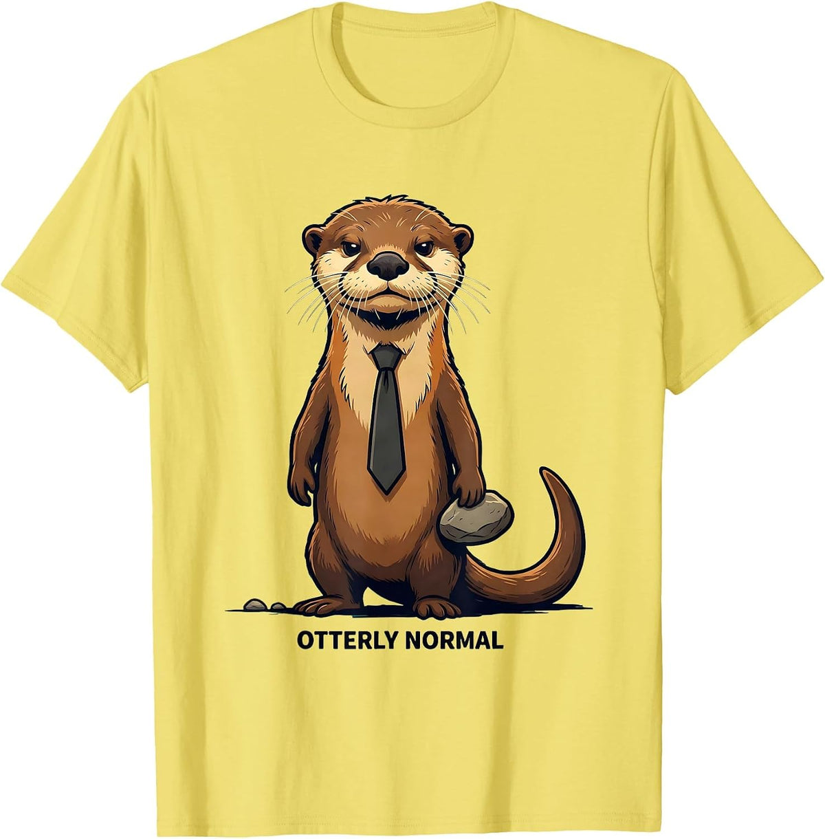 Men's Otterly Normal Funny Otter Lover Novelty Gift Casual Wear T-Shirt - Lemon Yellow
