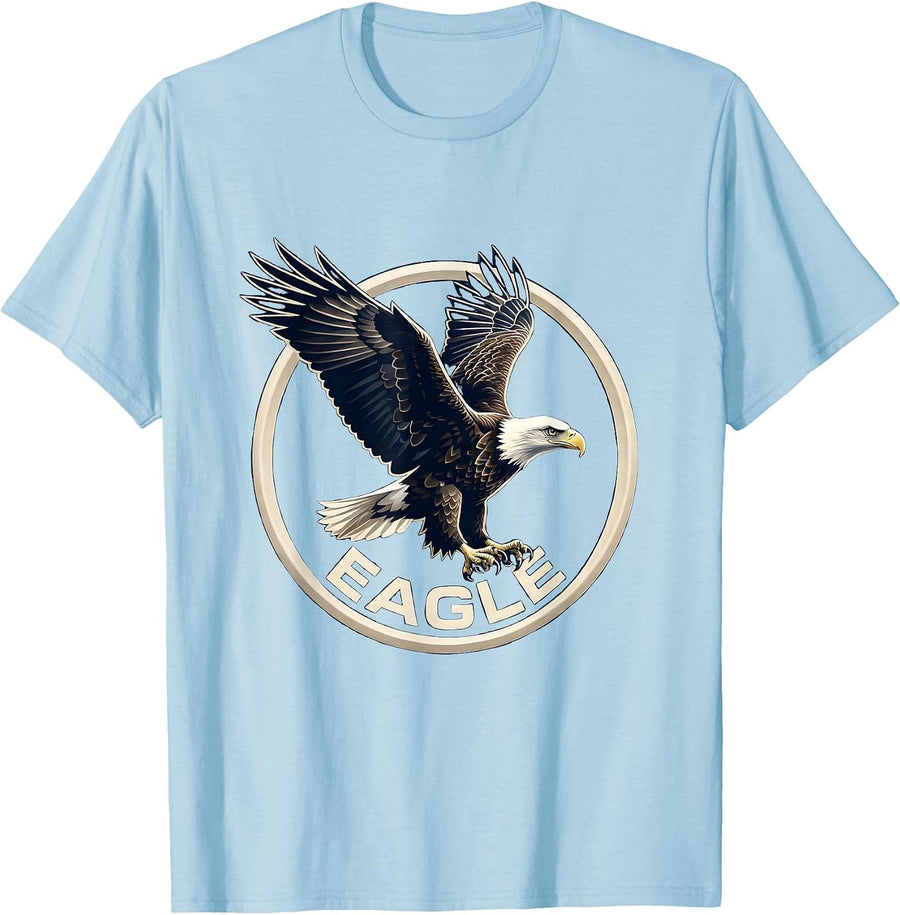 Men's Eagle Bald Eagle Mascot Fan Family Pride Toddler Teen T-Shirt - Baby Blue