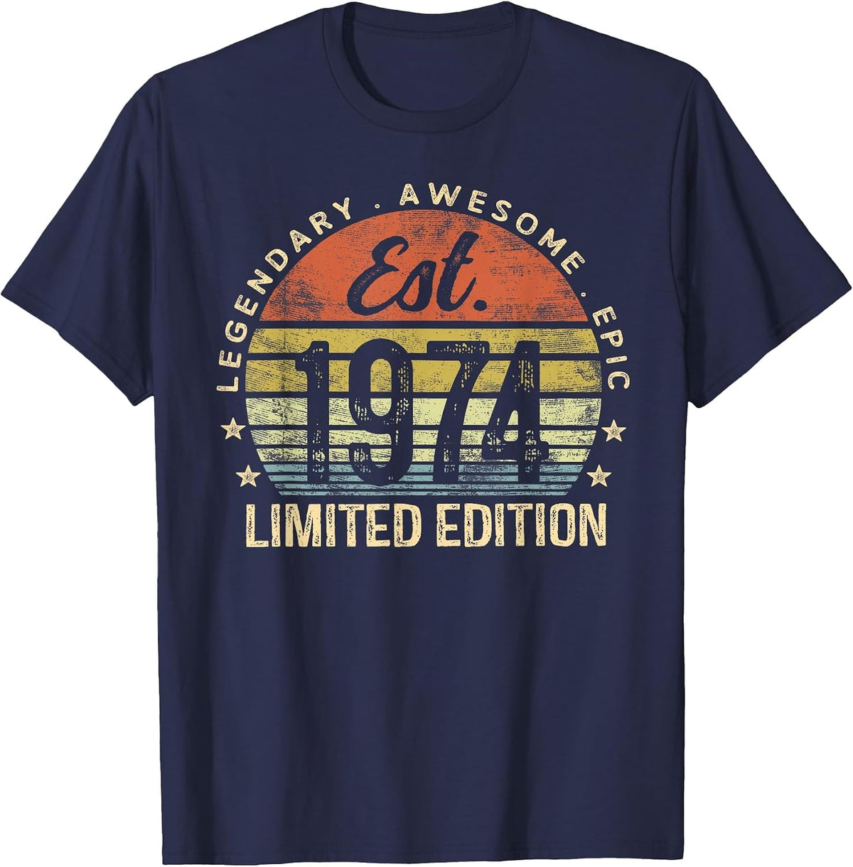 Est 1974 Limited Edition 52nd Birthday Vintage 52 Year Old T-Shirt - Navy Blue