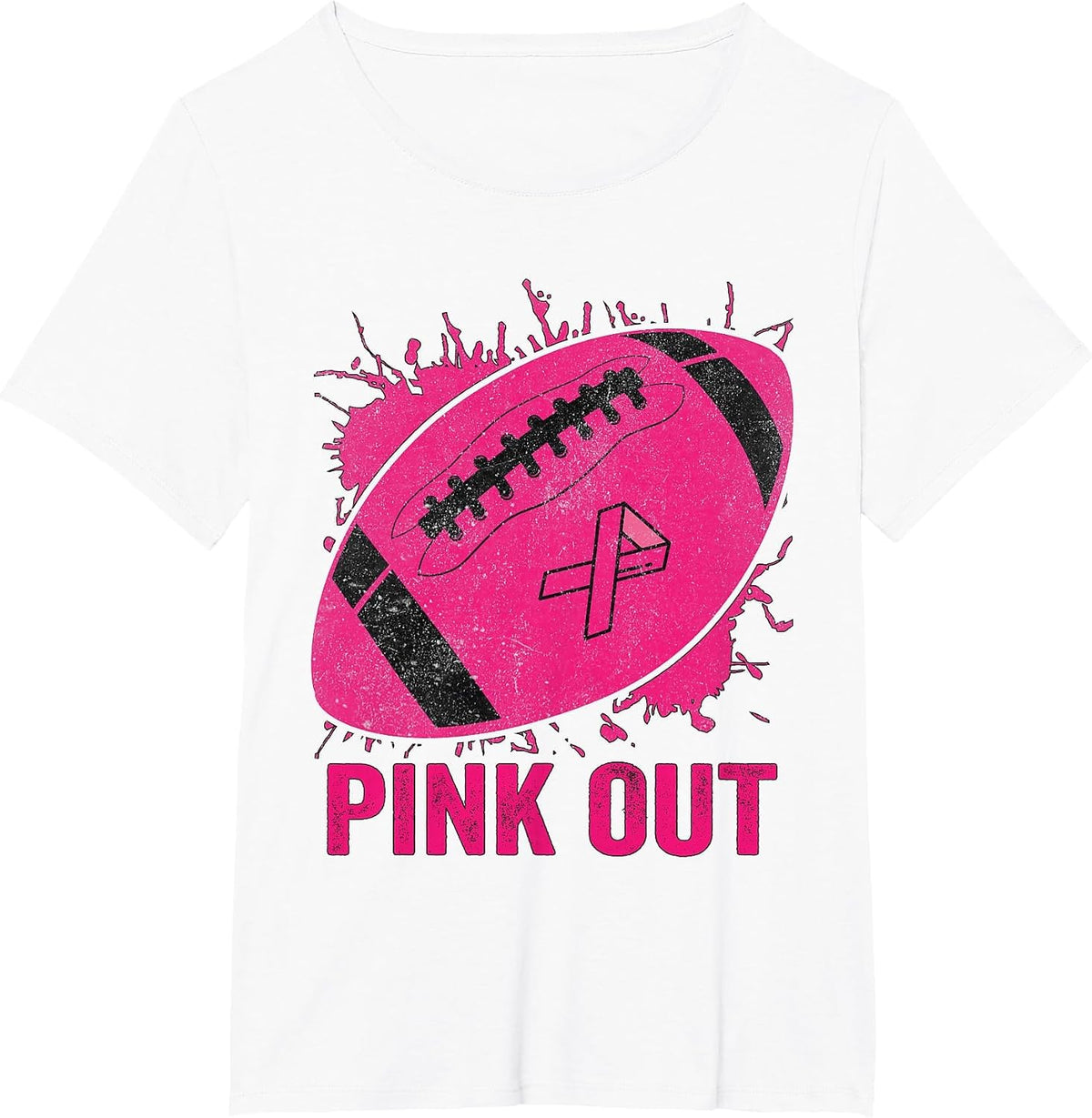 Pink Out Football Breast Cancer Tackle Brest Cancer T-Shirt - White
