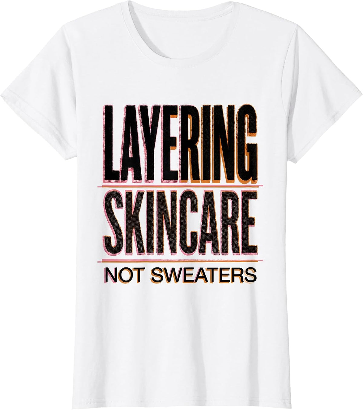 K-Beauty Skincare Fall Layering Design T-Shirt - White