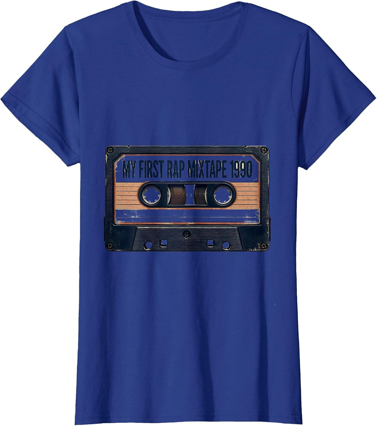Women's My First Rap Mixtape 1990 Vintage Retro Hip Hop Nostalgia T-Shirt - Royal Blue