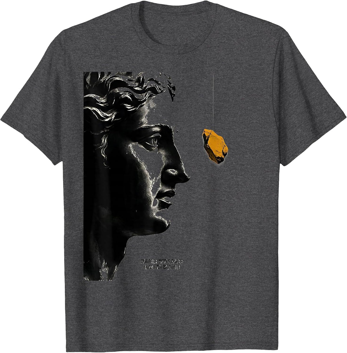 Men's Another Man's Anger Is Not My Weather Stoic Philosophy Quote T-Shirt - Dark Heather Grey