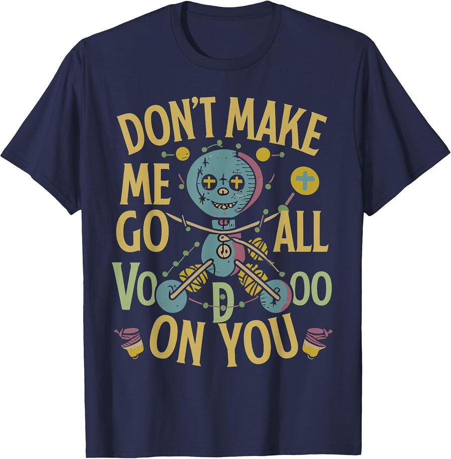 Mardi Gras New Orleans Witch Voodoo Doctor Voodoo Doll T-Shirt - Navy Blue