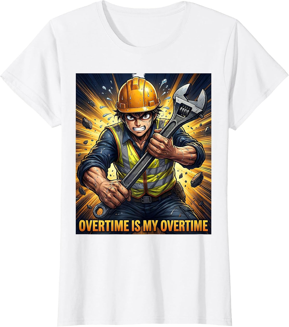 Overtime Is My Overtime Hustle Grind Design T-Shirt - White