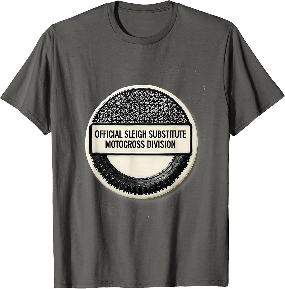 Official Sleigh Substitute Motocross Division Biker T-Shirt - Asphalt Grey