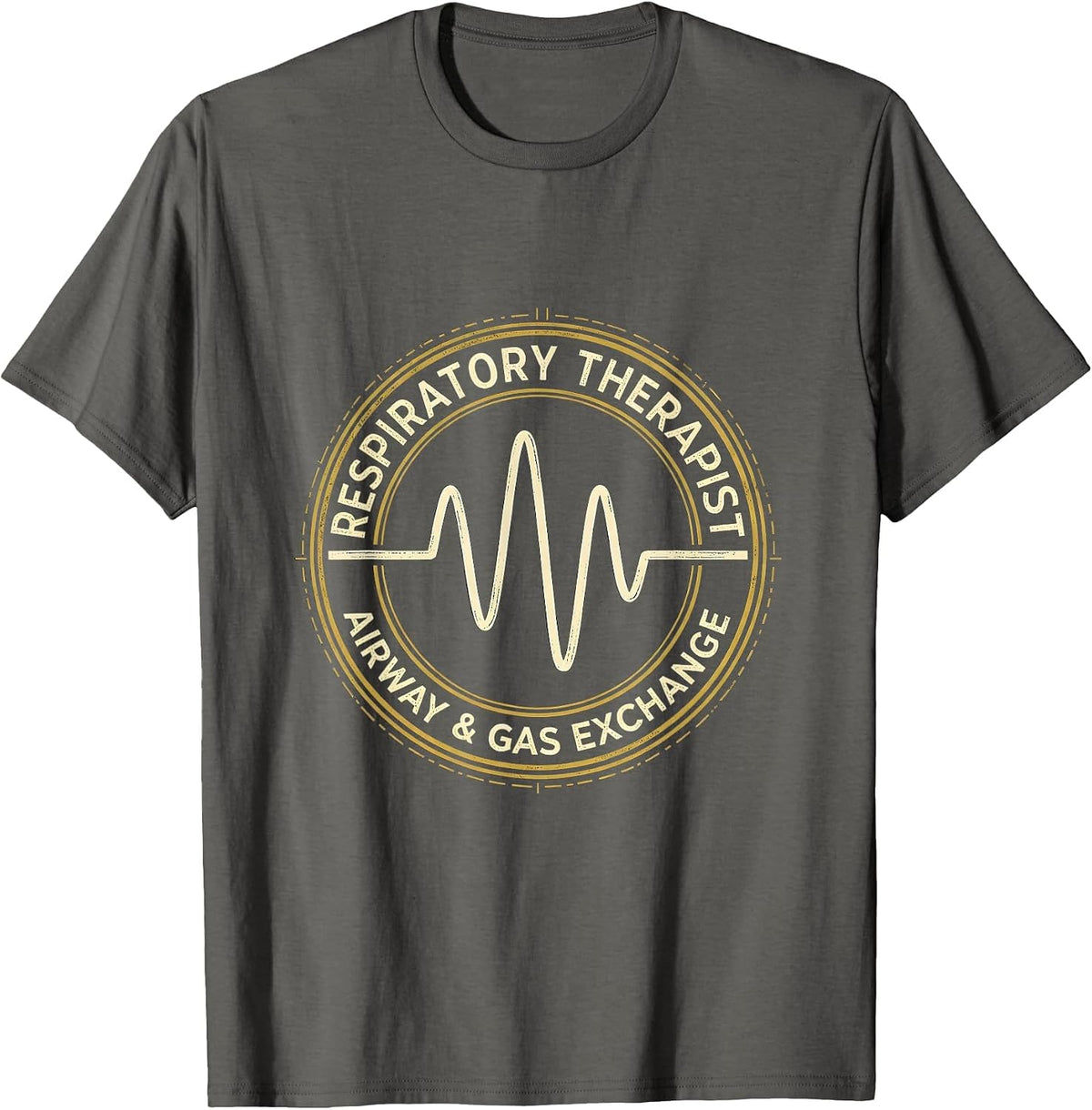 Men's Respiratory Therapist Airway & Gas Exchange Professional T-Shirt - Asphalt Grey