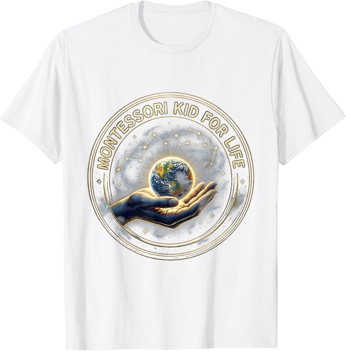 Montessori Kid For Life Back to School Design T-Shirt - White