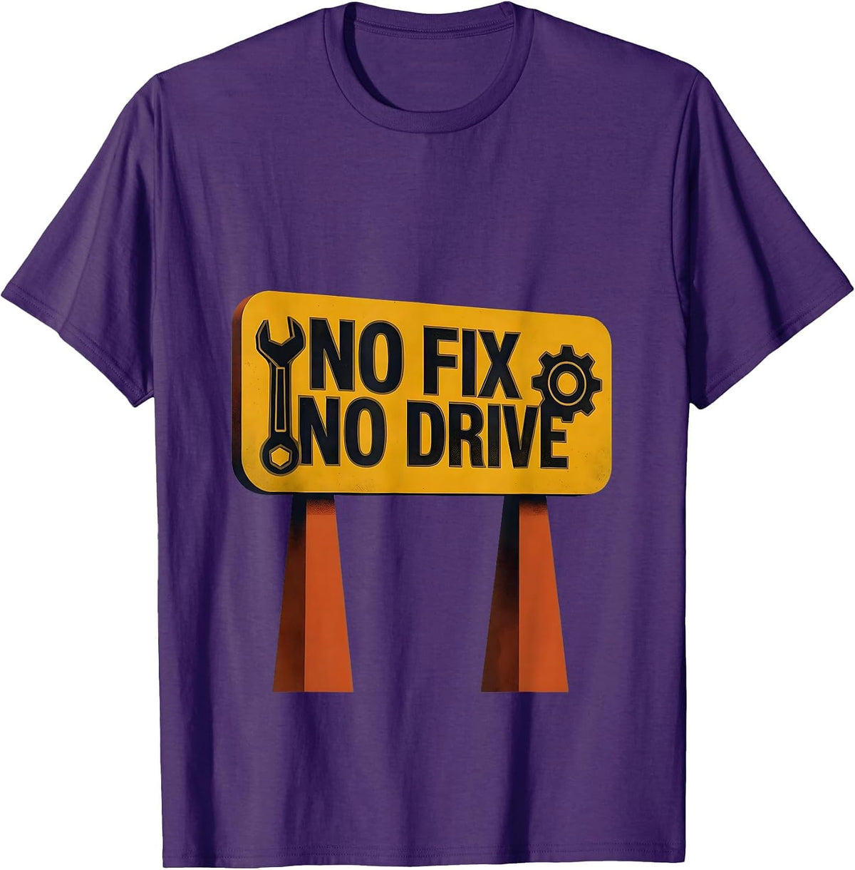 No Fix No Drive Mechanic Garage Design T-Shirt - Purple