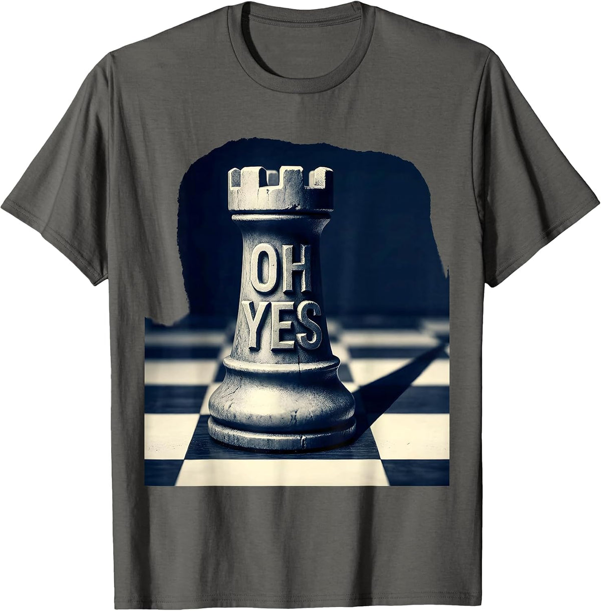 Men's Oh Yes Funny Chess Player Lover Gift Chess Humor T-Shirt - Asphalt Grey