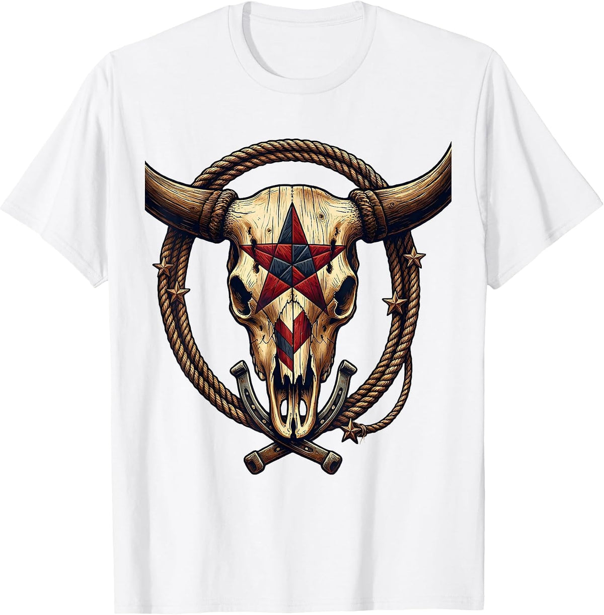 Men's God Bless America Barn Quilt Rustic Farmhouse Design T-Shirt - White