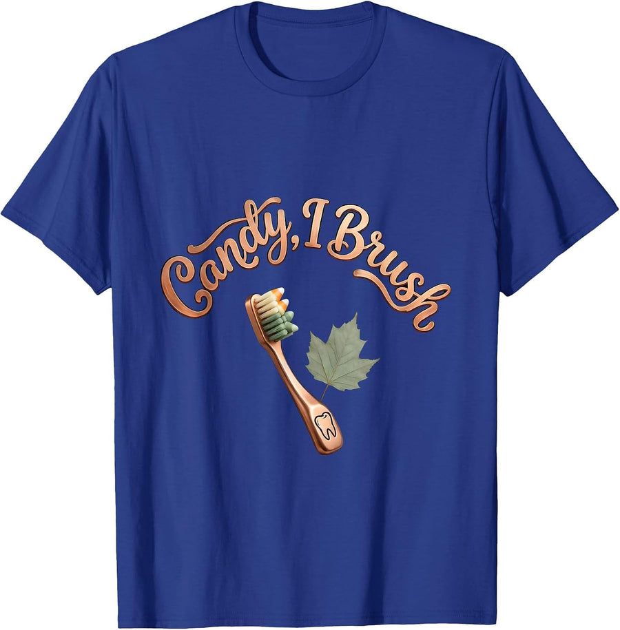 Candy I Brush Boho Dental Hygienist Halloween Fall Humor T-Shirt - Royal Blue