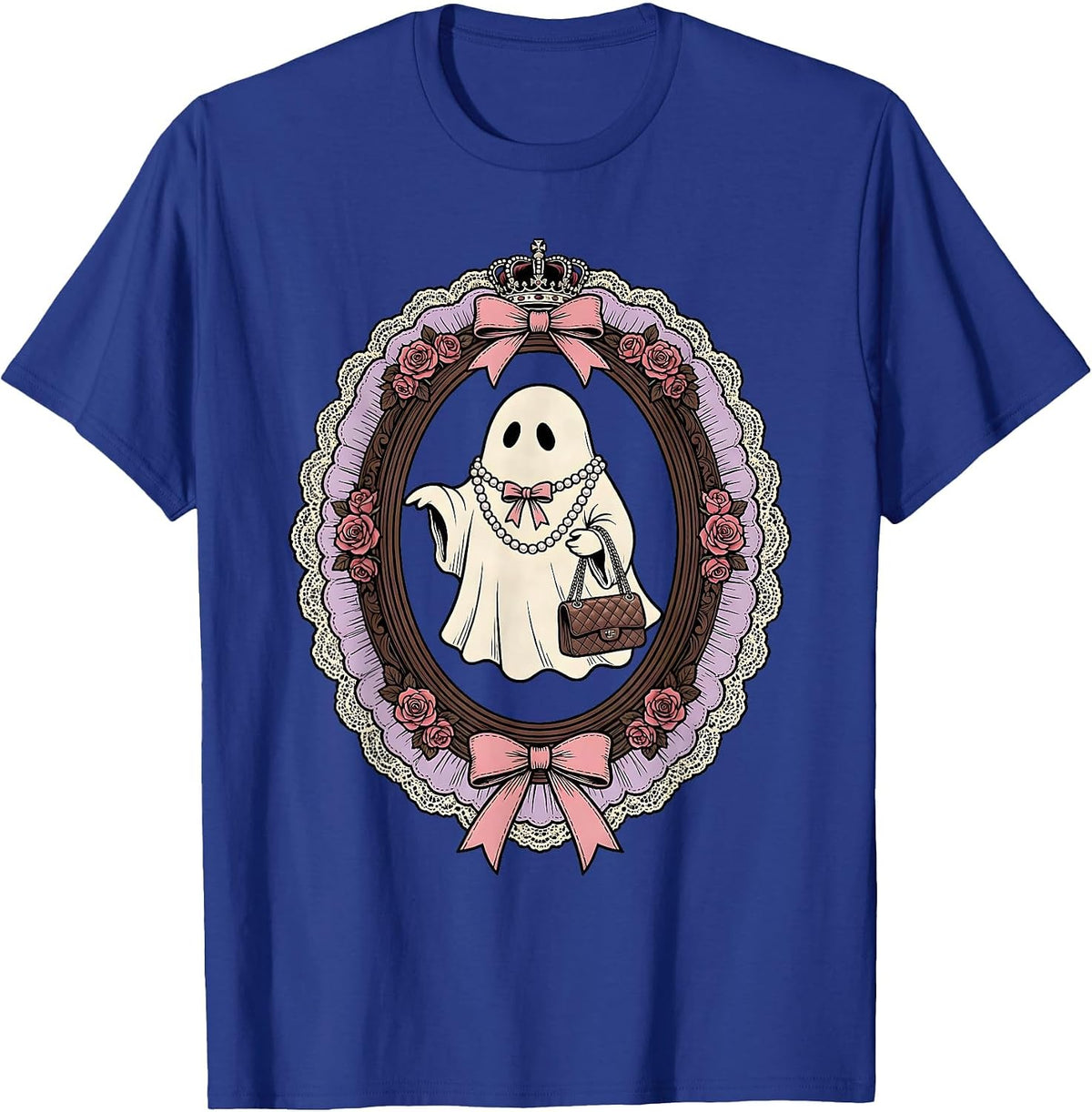 Men's Boo-Jee Ghost Pearls and Designer Handbag T-Shirt - Royal Blue