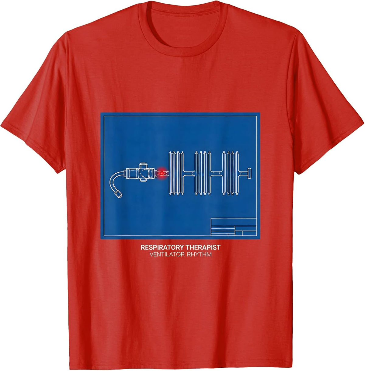 Men's Respiratory Therapist Ventilator Rhythm T-Shirt - Red