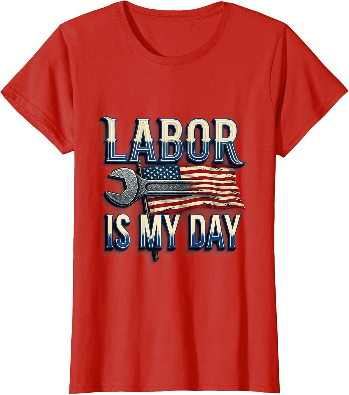 Labor Is My Day Vintage Handyman Mechanic Gift T-Shirt - Red