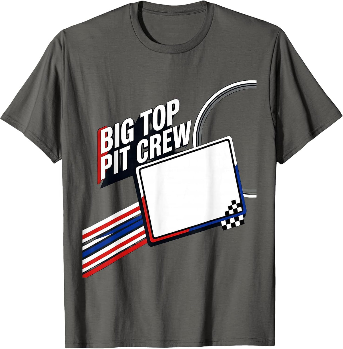 Men's Big Top Pit Crew Racing Livery Carnival Party Costume T-Shirt - Asphalt Grey