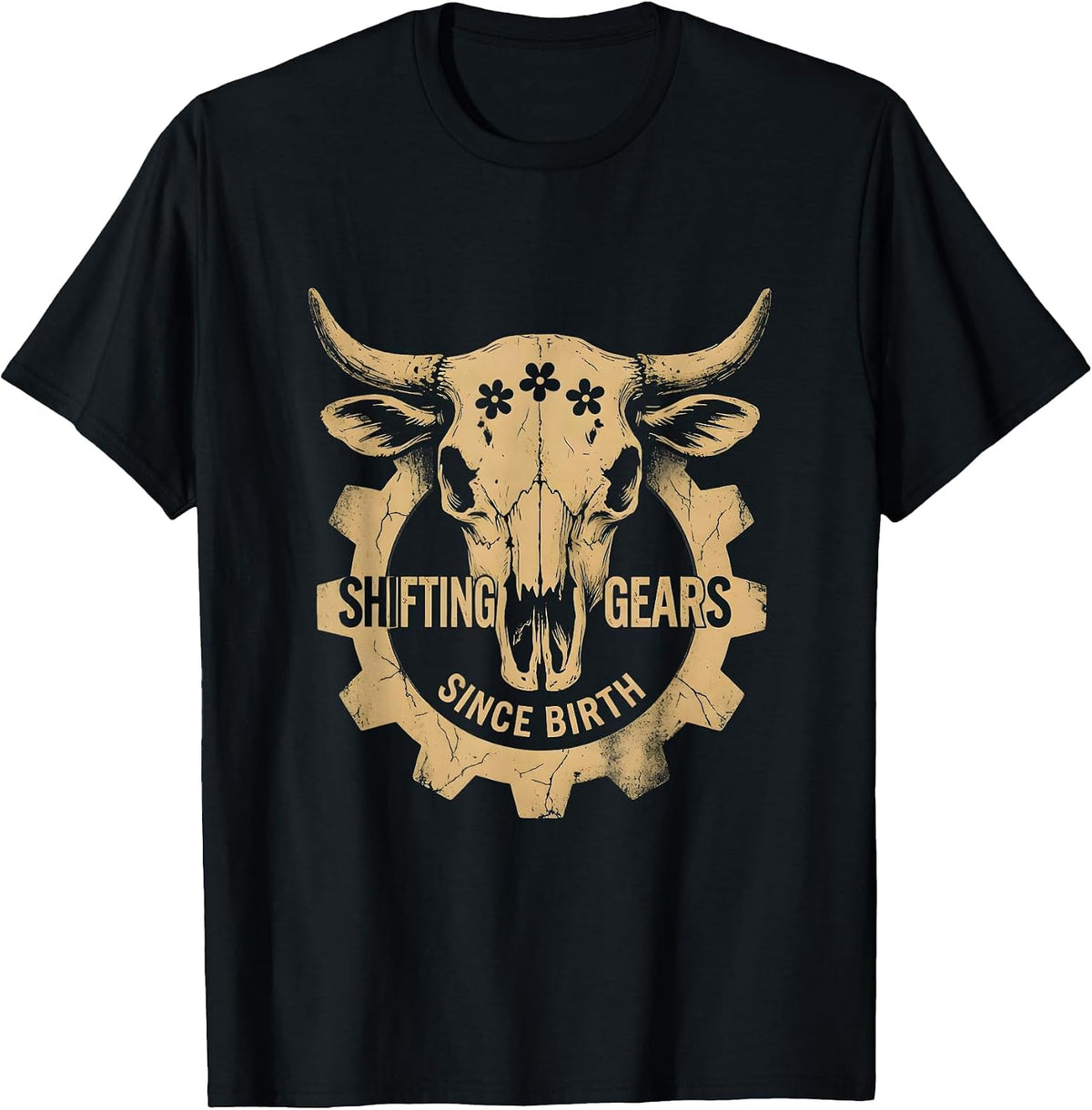 Men's Shifting Gears Since Birth Mechanic Design T-Shirt - Black