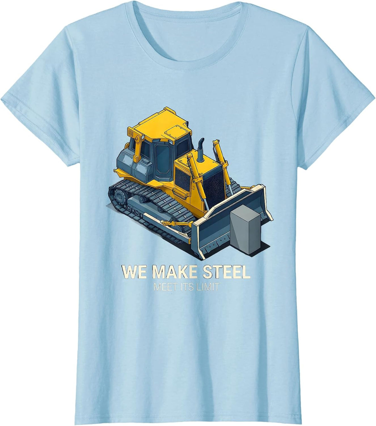 Women's We Make Steel Meet Its Limit Isometric Vector Heavy T-Shirt - Baby Blue