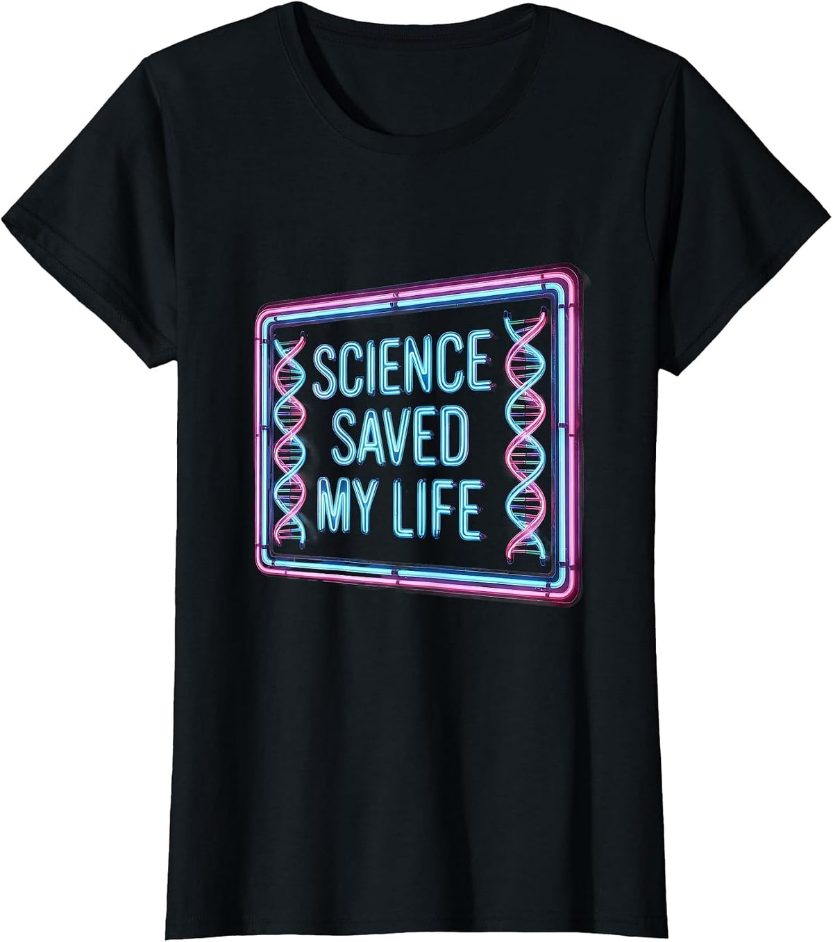 Science Saved My Life Science Teacher Design T-Shirt - Black