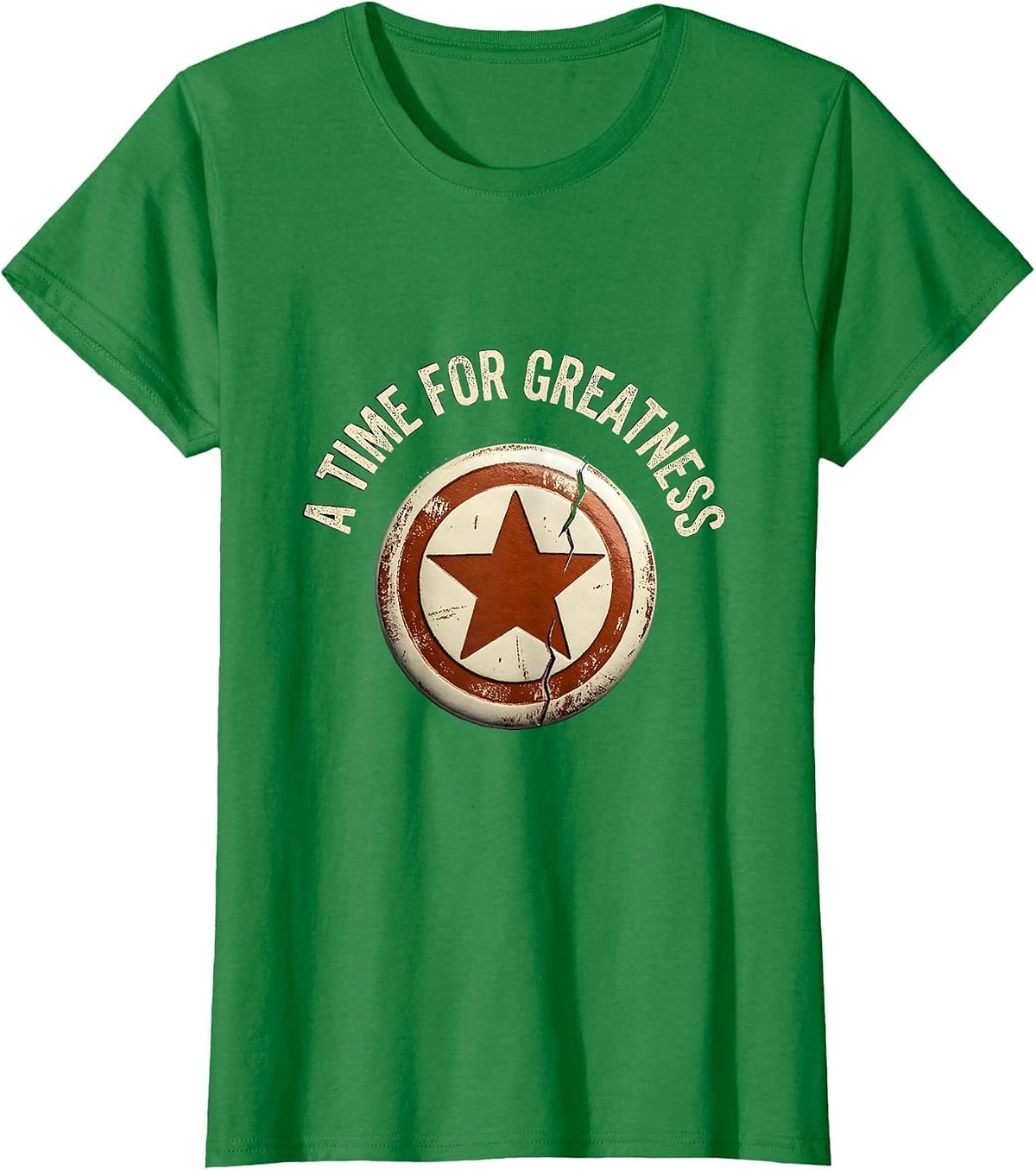 Women's A Time For Greatness Rubber Stamp Retro JFK Campaign T-Shirt - Kelly Green