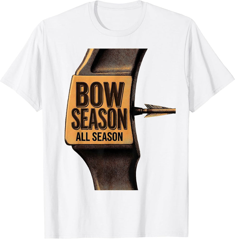 Men's Bow Season All Season Archery Hunting Design T-Shirt - White