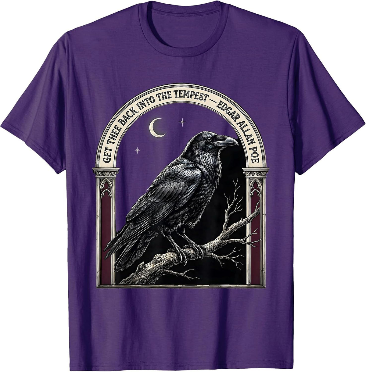 Men's Get Thee Back Into The Tempest — Edgar Allan Poe Gothic T-Shirt - Purple