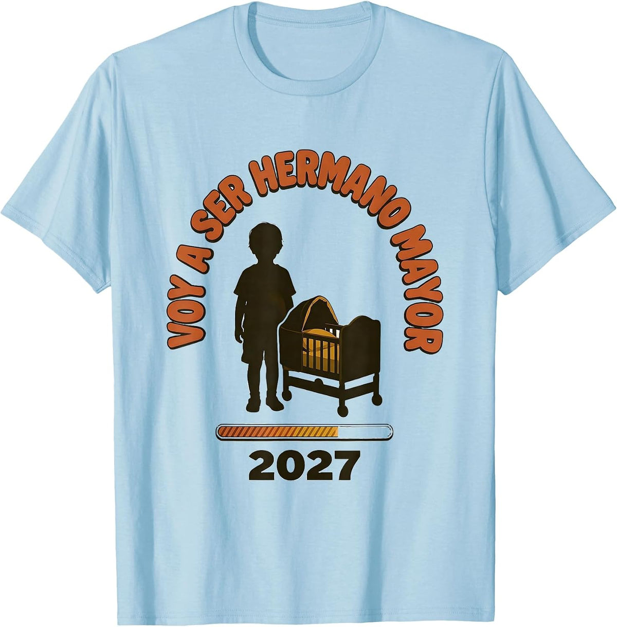 Men's Voy A Ser Hermano Mayor 2027 Spanish Big Sibling T-Shirt - Baby Blue