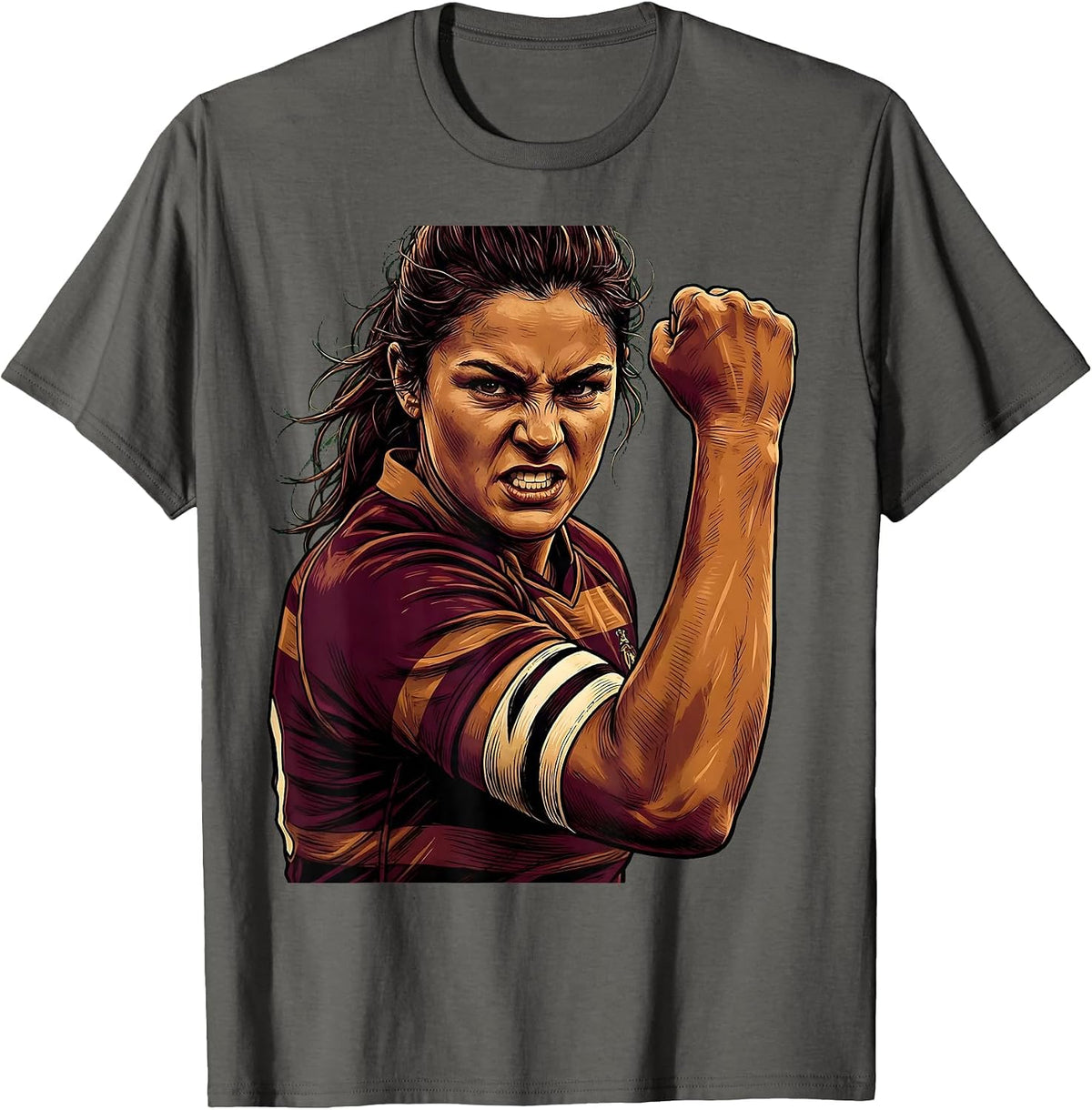 Rugby Captain Armband Pride Graphic T-Shirt - Asphalt Grey