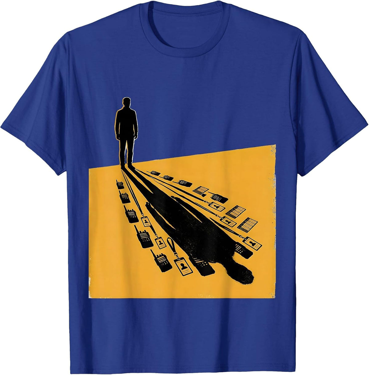 Men's Para Duty Shadows Funny Paraprofessional Support Staff T-Shirt - Royal Blue