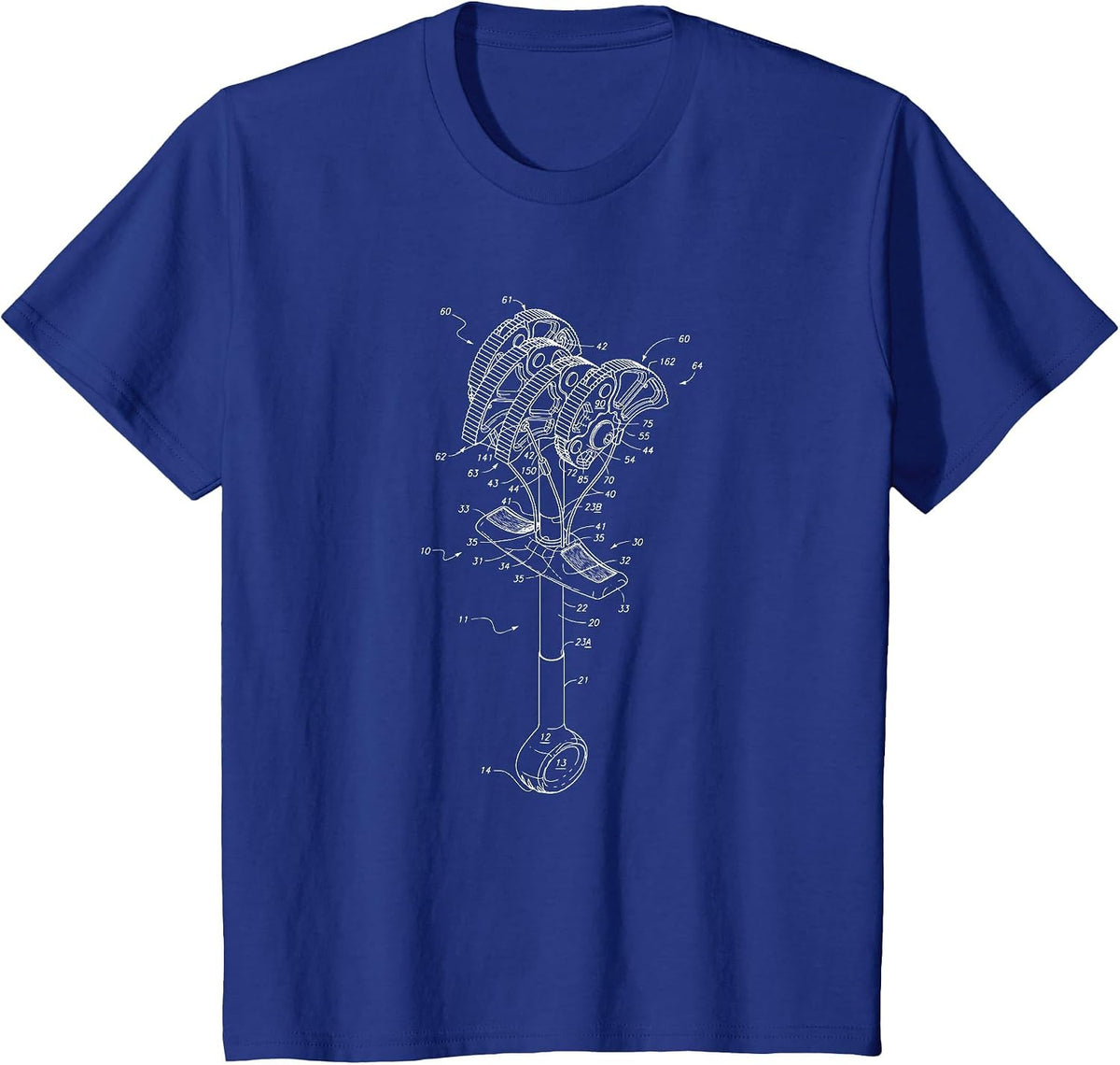 Rock Climbing Cam Anchor Patent Style Blueprint Shirt T-Shirt - Royal Blue