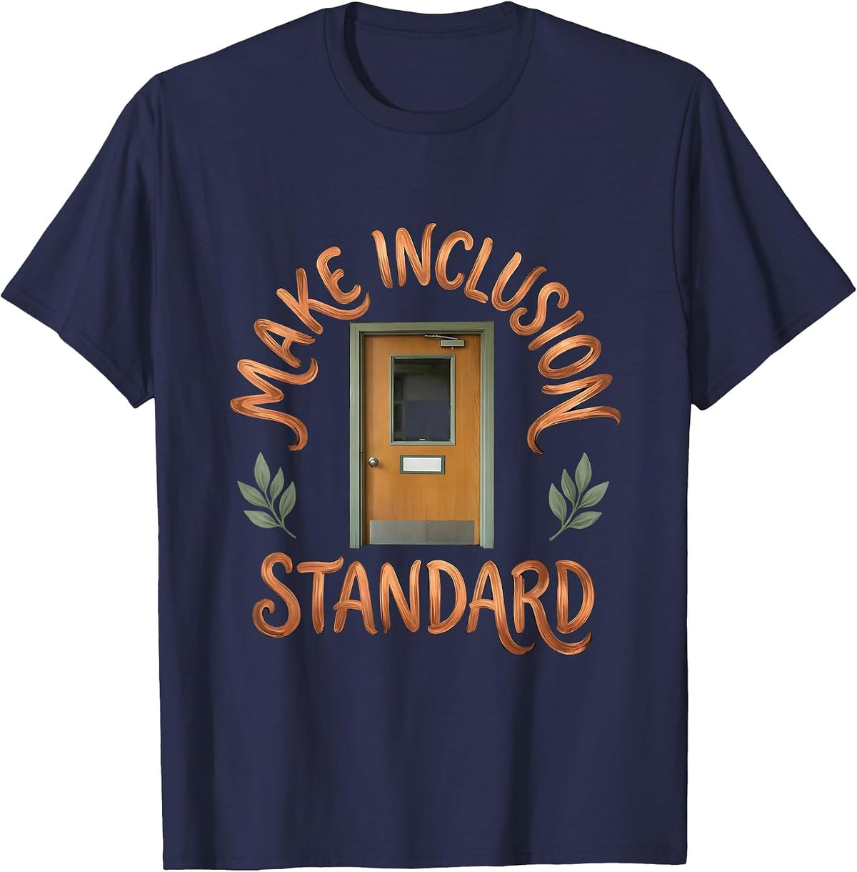Men's Make Inclusion Standard Boho Special Education Teacher T-Shirt - Navy Blue