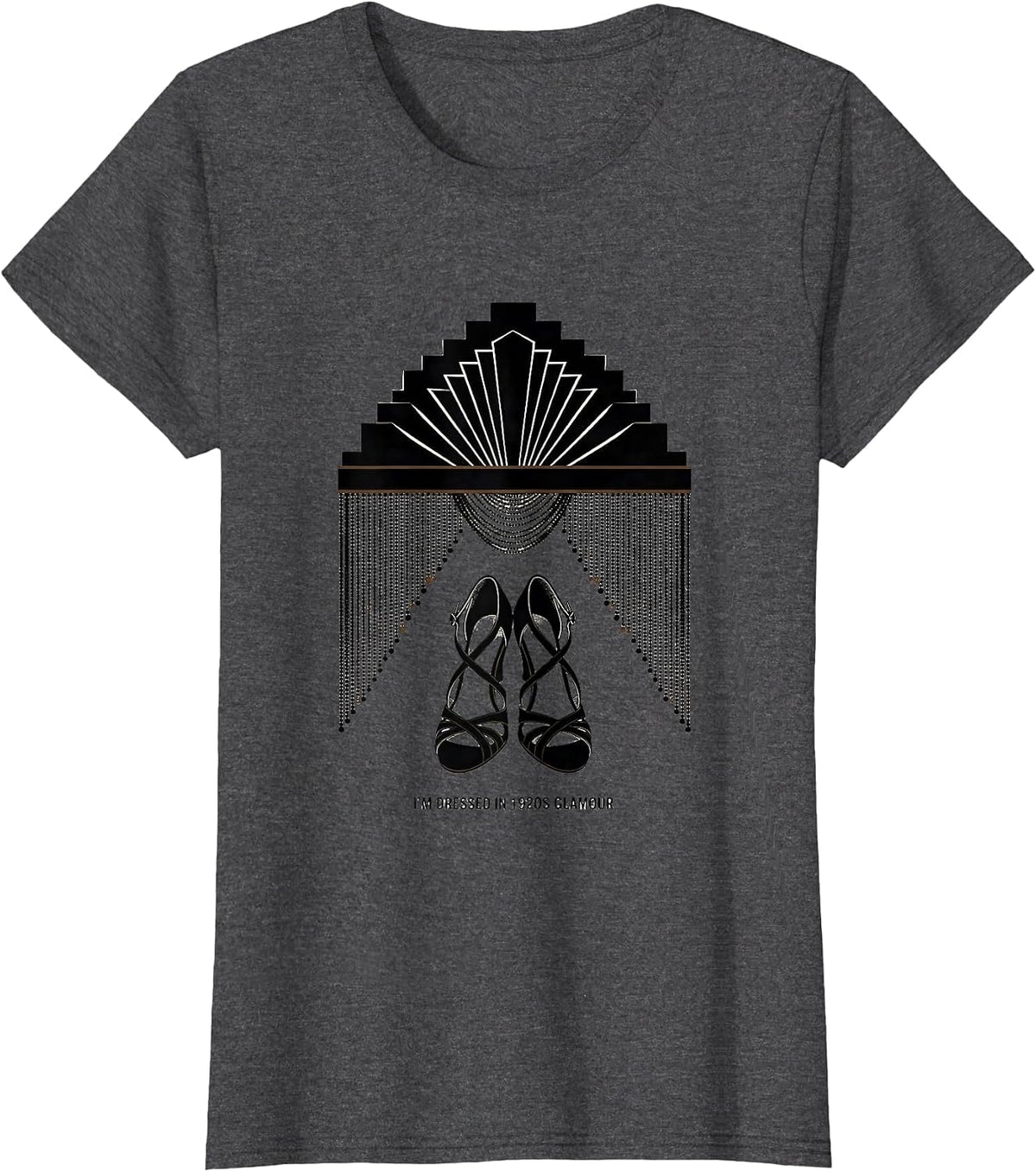 Women's I'm Dressed In 1920s Glamour Vintage Roaring 20s Party T-Shirt - Dark Heather Grey