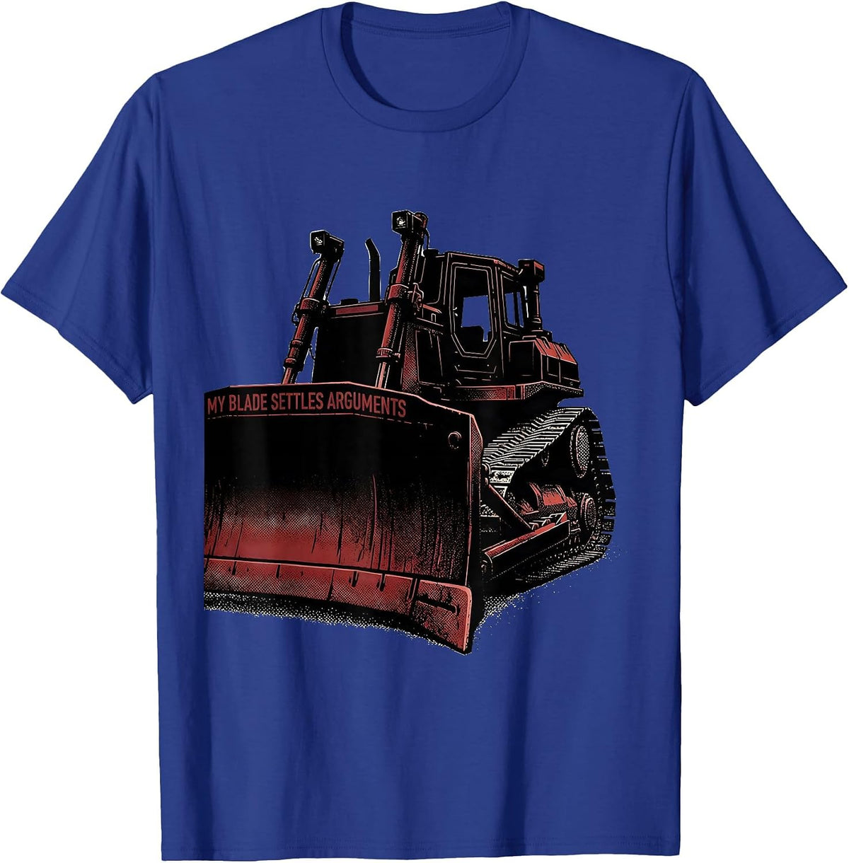 My Blade Settles Arguments Blackwork Dotwork Heavy Equipment T-Shirt - Royal Blue