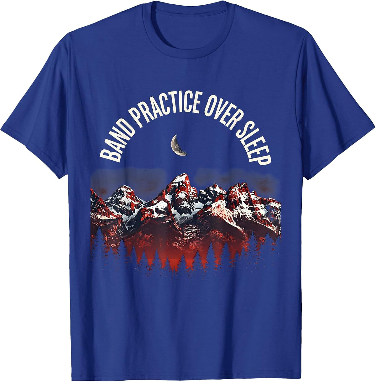 Band Practice Over Sleep Musician Design T-Shirt - Royal Blue