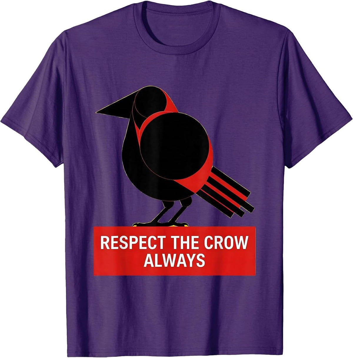 Men's Respect The Crow Always Bold Crow Graphic T-Shirt - Purple