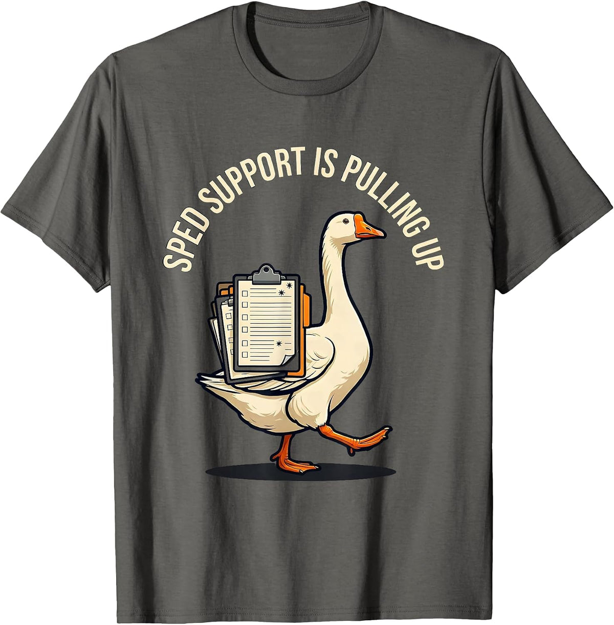 Men's SPED Support Is Pulling Up Funny Special Education Teacher T-Shirt - Asphalt Grey