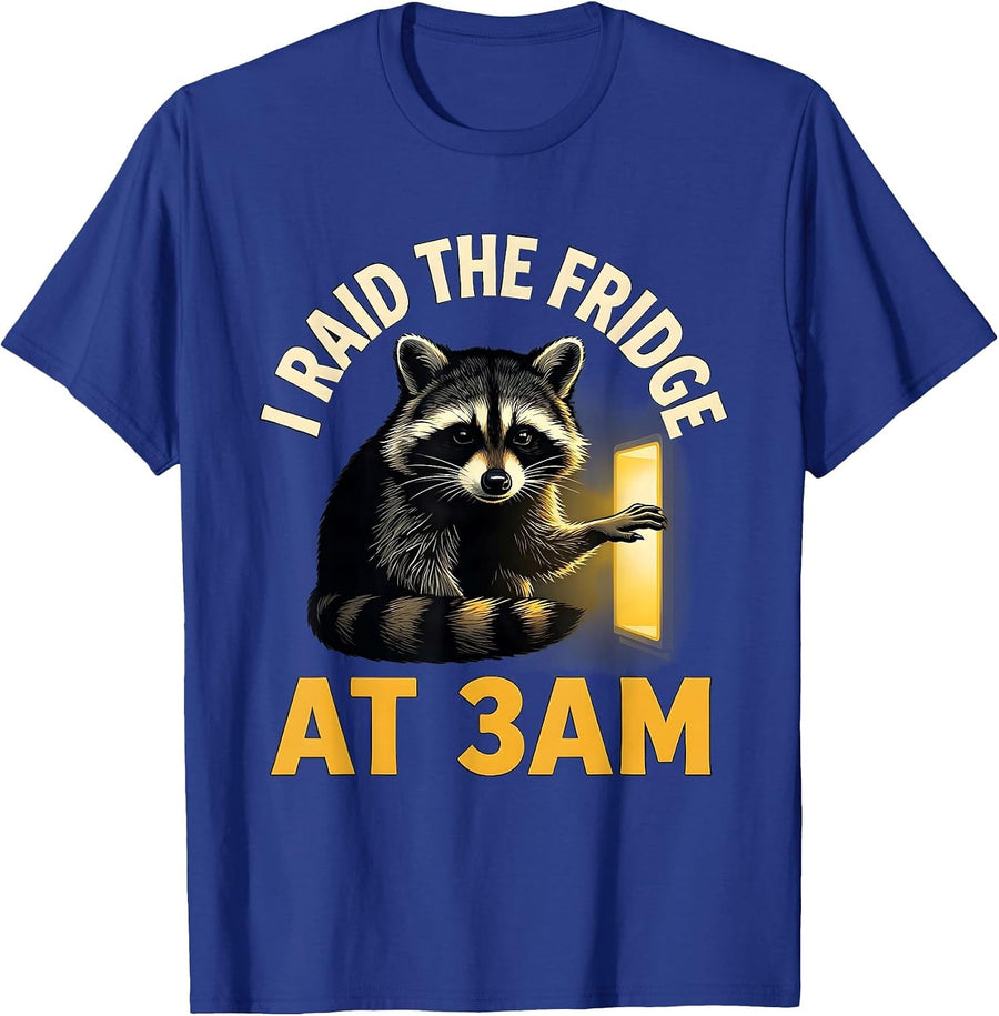 I Raid The Fridge At 3am Funny Raccoon Meme Trash Panda T-Shirt - Royal Blue