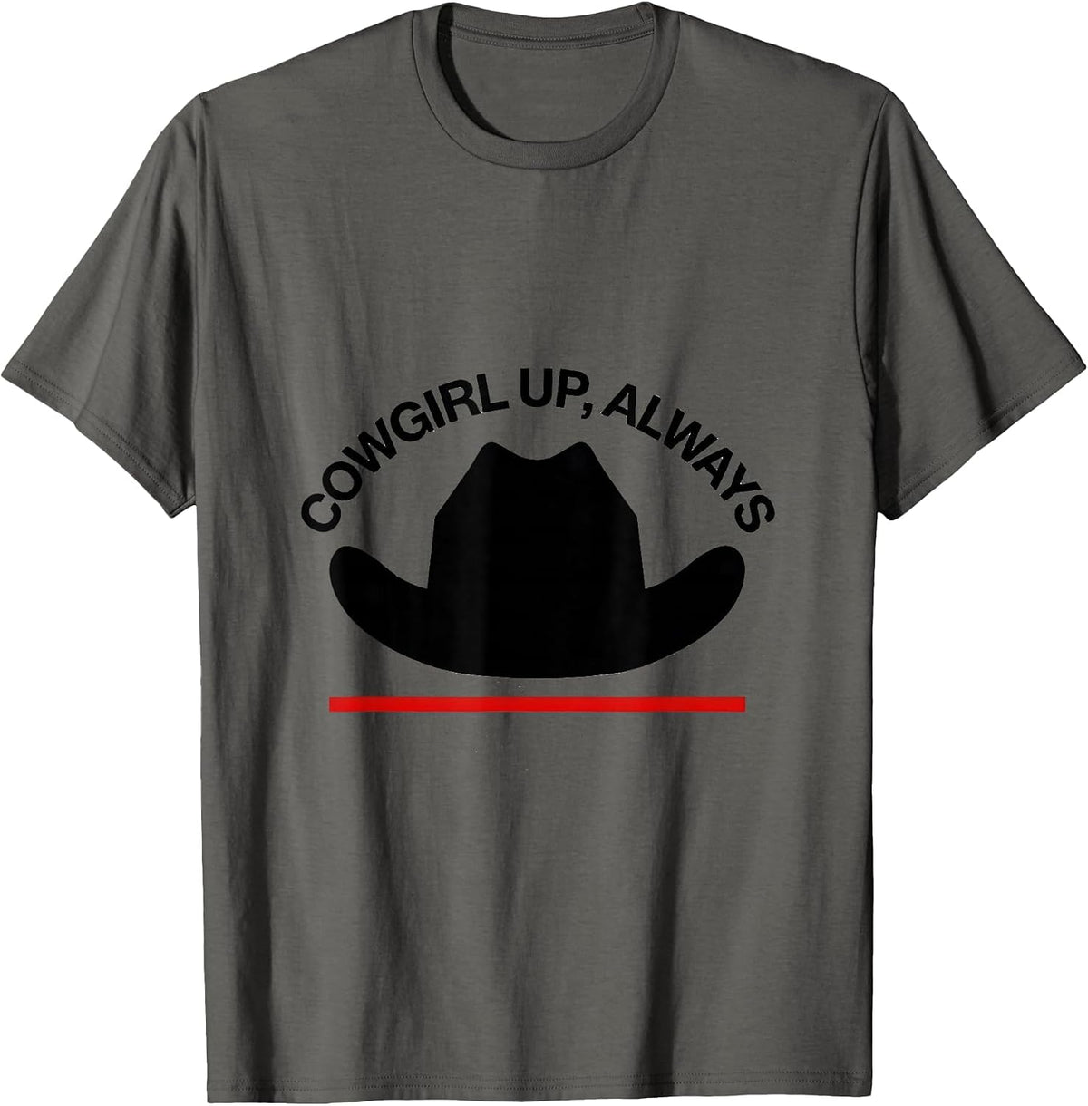 Cowgirl Up Always Western Women Graphic Design T-Shirt - Asphalt Grey