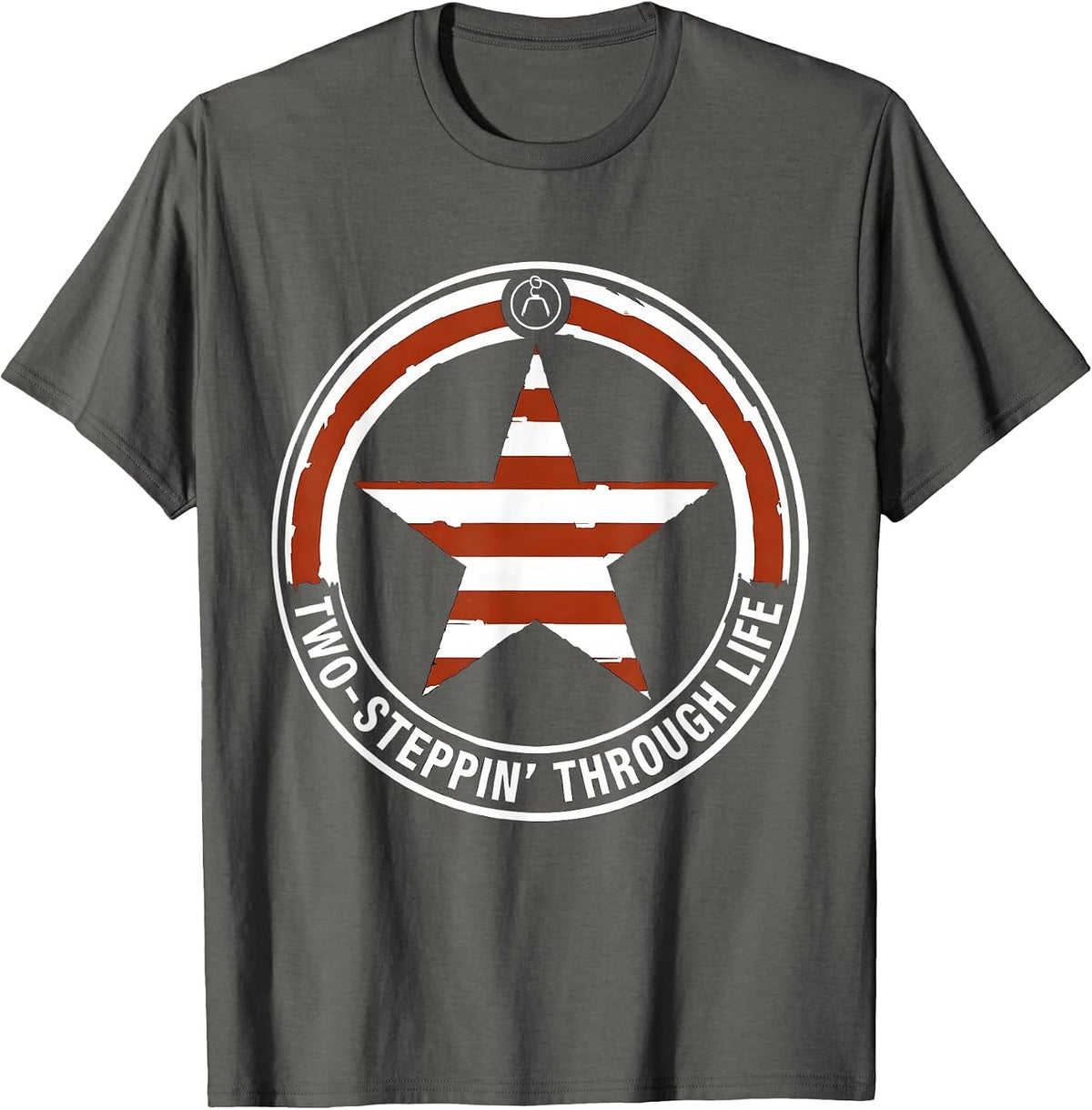 Men's Two-Steppin' Through Life Texas Dance Design T-Shirt - Asphalt Grey