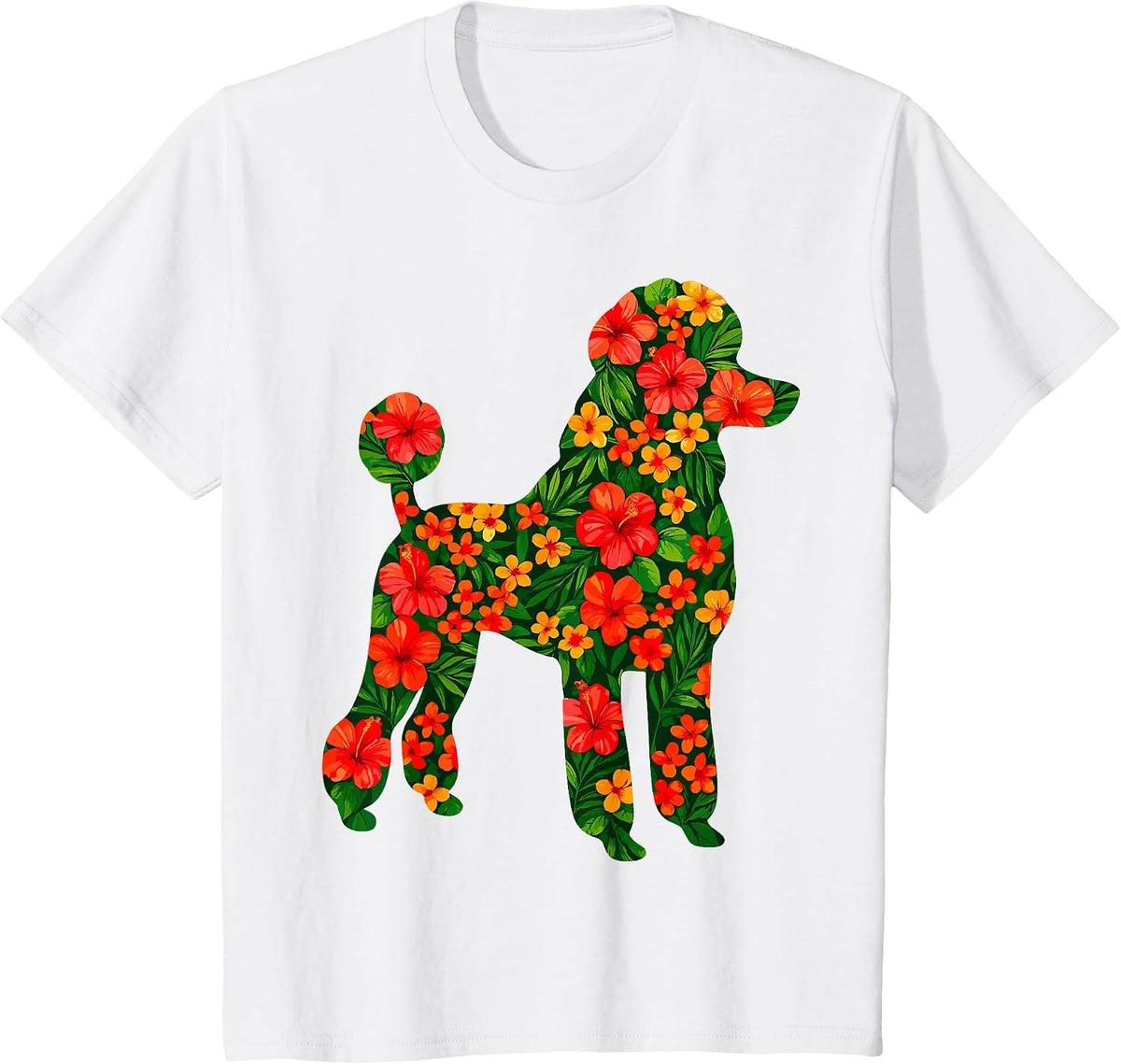 Floral Poodle T-Shirt - White