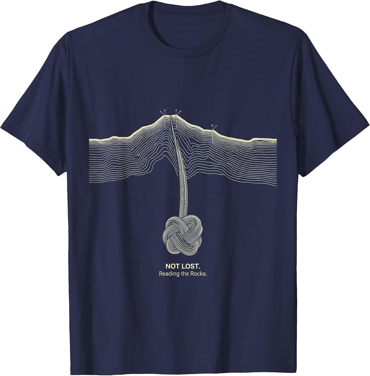 Men's Not Lost Reading The Rocks Funny Rock Collector Geology T-Shirt - Navy Blue