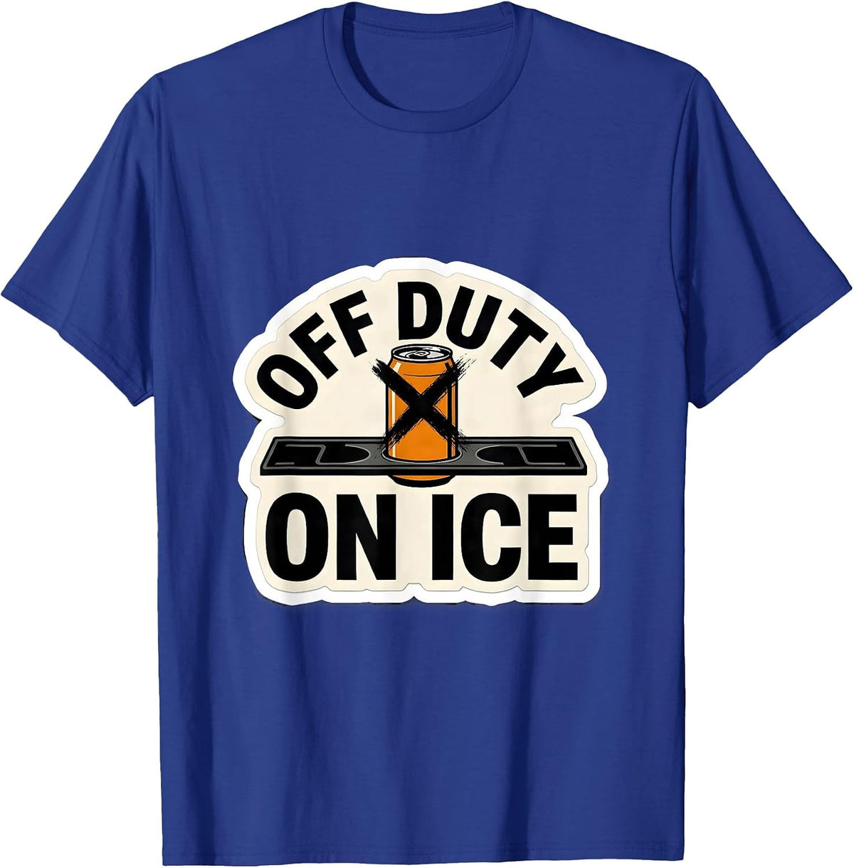 Off Duty On Ice Funny Beer Lover Labor Day Cookout Humor T-Shirt - Royal Blue