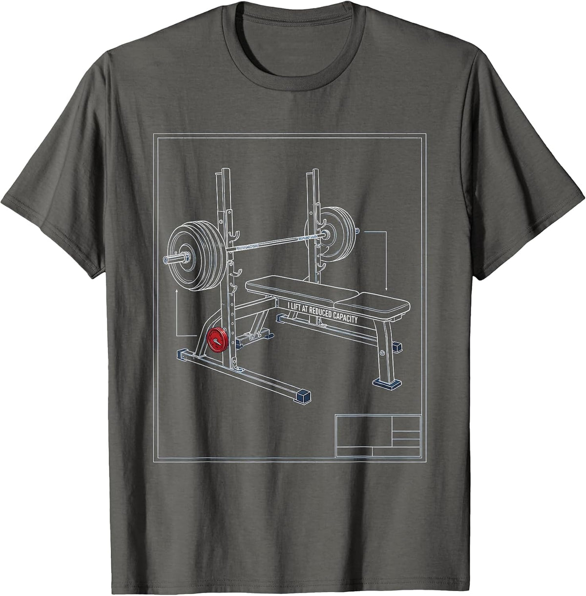 Men's I Lift At Reduced Capacity Funny Gym Weightlifting Workout T-Shirt - Asphalt Grey