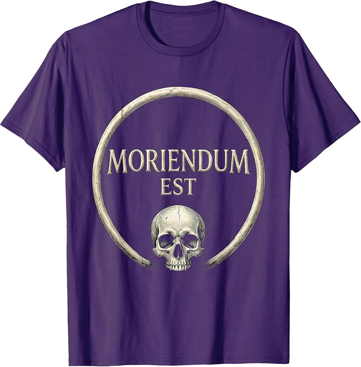 MORIENDUM EST Stoic Philosophy Memento Mori Quote T-Shirt - Purple